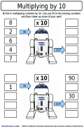 Lego Maths Worksheet - Multiplying by 10